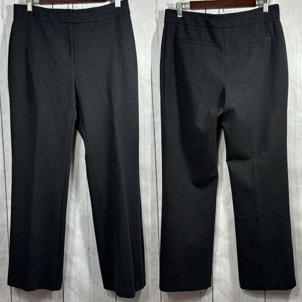 Chicos Regular Knit Womens Dark Grey Career Office Straight Leg Pants Size M - Picture 2 of 16